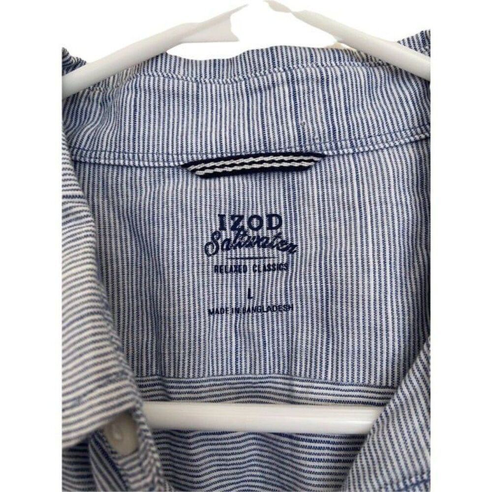 Izod Saltwater Blue Shirt (Size Large) - Picture 2 of 3